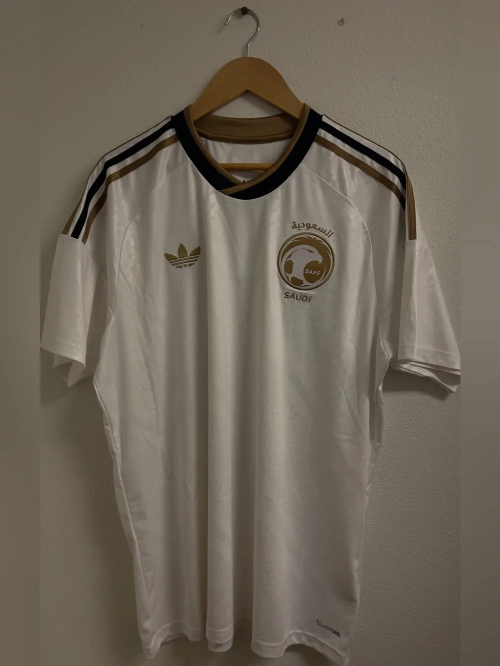 Adidas Saudi Arabia National Team Soccer Jersey White Gold